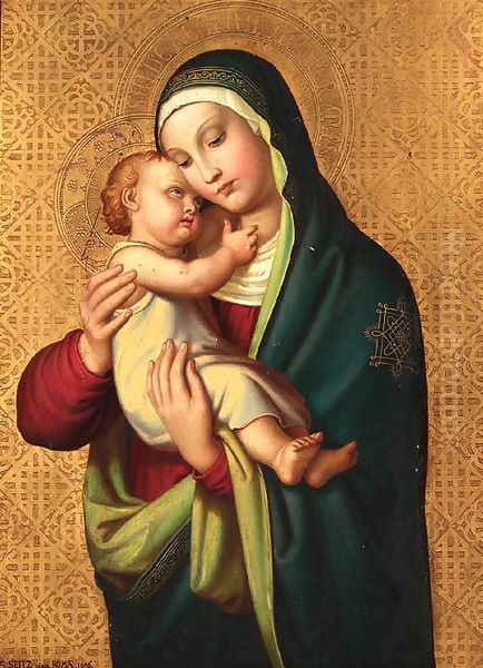 The Madonna and Child Oil Painting by Alexander Maximilian Seitz