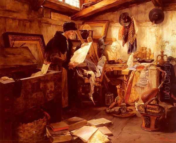 In The Attic Oil Painting by Alfons Spring