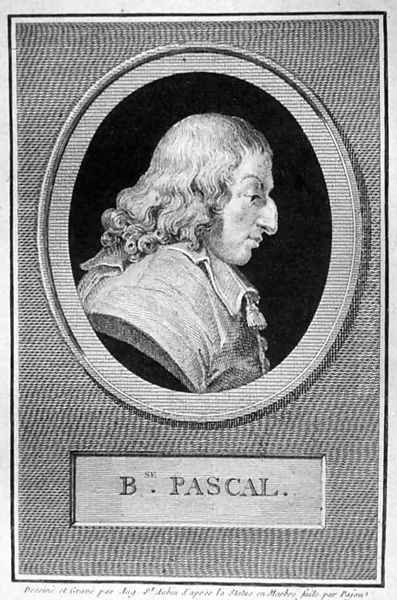 Blaise Pascal 1623-62 Oil Painting by Augustin de Saint-Aubin