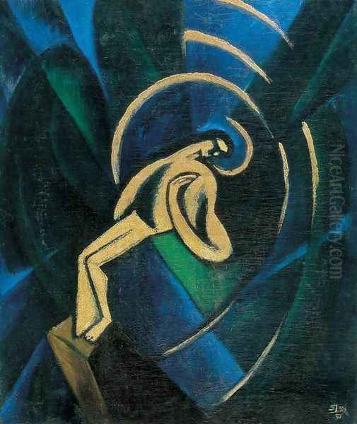 Christ 1921 Oil Painting by Janos Schadl