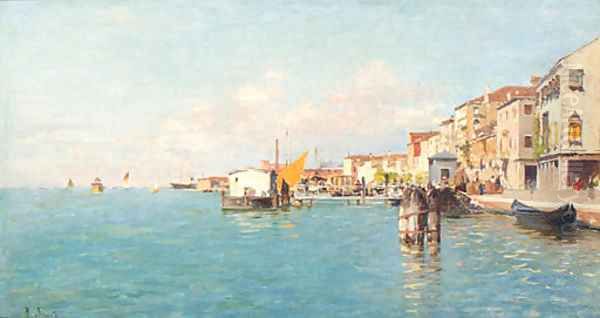 The Venetian Lagoon Oil Painting by Rafael Senet y Perez