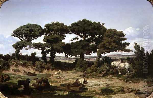 The Oaks of Kertregonnec, c.1869-70 Oil Painting by Alexandre Sege