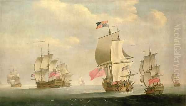 The English Fleet Under Sail Oil Painting by Francis Swaine