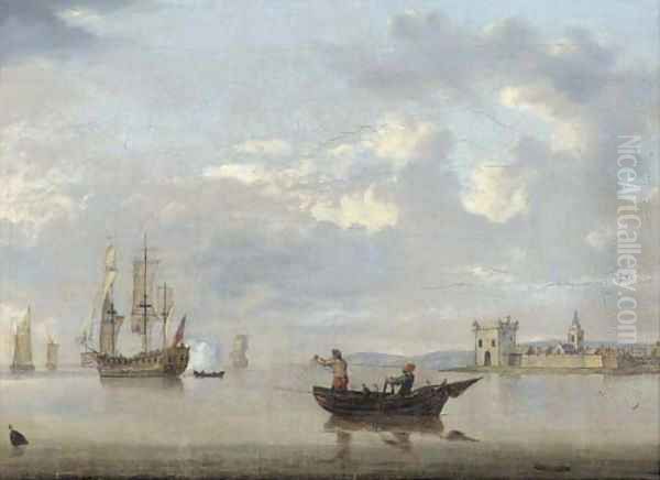 Announcing the arrival off a fortified town Oil Painting by Francis Swaine