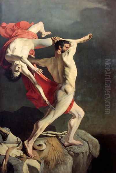 Hercules and Lichas, 1849 Oil Painting by P. S. Sorokin