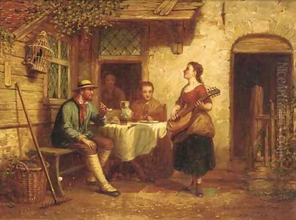 A musical interlude Oil Painting by Andrew Shearbon