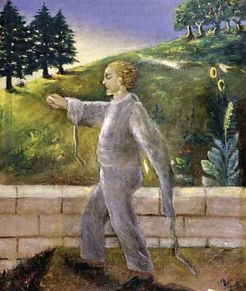 Mental patient going for an early morning walk Oil Painting by Dr. Max Simon