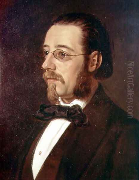 Portrait of Bedrich Smetana 1824-1884 Czech composer and pianist Oil Painting by Geskel Saloman