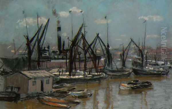 Harbour Scene Oil Painting by Bernard Sickert