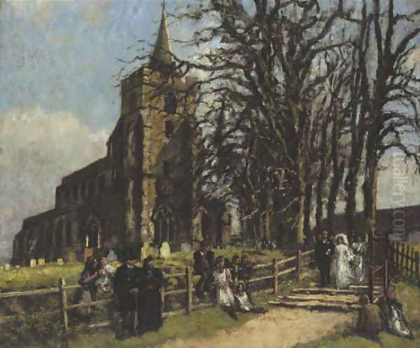 A wedding at Stebbing Oil Painting by Bernard Sickert