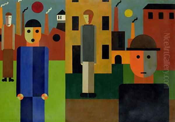 Factories, 1926 Oil Painting by Franz W. Seiwert