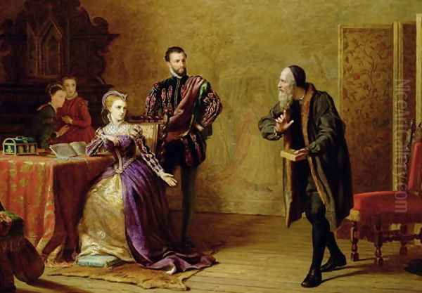 Mary, Queen of Scots 1542-87 and John Knox c.1512-72 Oil Painting by Samuel Sidley