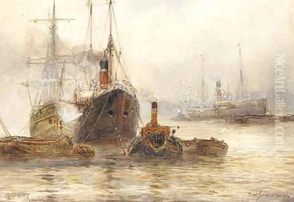 Off Tilbury, London Oil Painting by William Harrison Scarborough