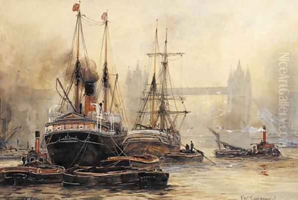 Tower Bridge, London Oil Painting by William Harrison Scarborough