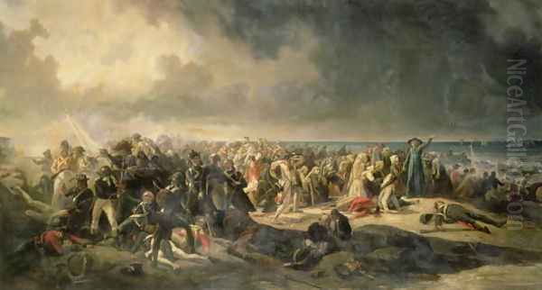 Scene of the Landing at Quiberon in 1795, 1850 Oil Painting by Jean Sorieul