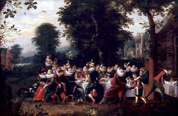 Fete Champetre Oil Painting by Adriaen van Stalbempt