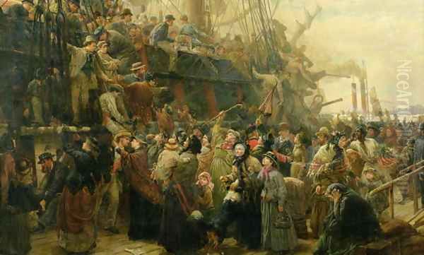 The Emigrant Ship, c.1880 Oil Painting by Charles J. Staniland