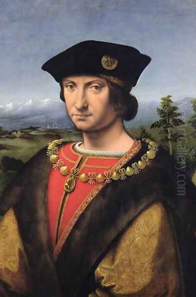 Portrait of Charles dAmboise 1471-1511 Marshal of France Oil Painting by Antonio da Solario