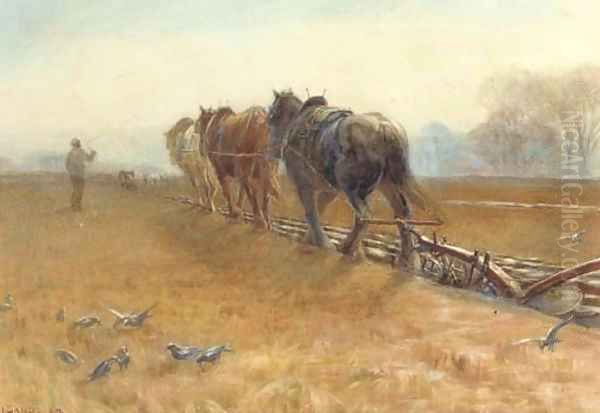 The plough team Oil Painting by Henry H. Sands