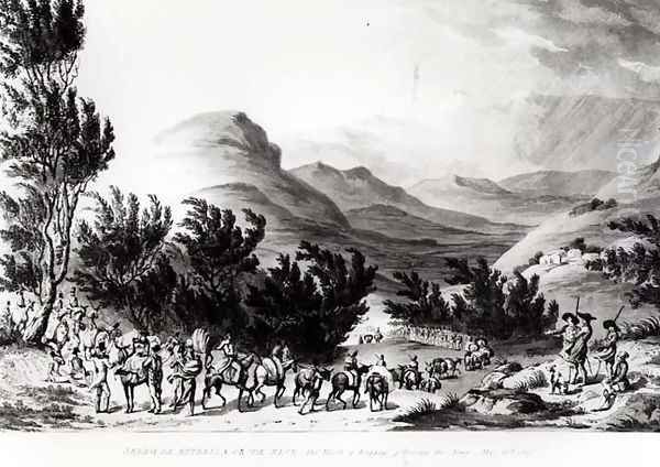 Serra de Estrella or de Neve, the March of Baggage Following the Army, May 16th 1811, engraved by Charles Turner, 1815 Oil Painting by Thomas Staunton St. Clair