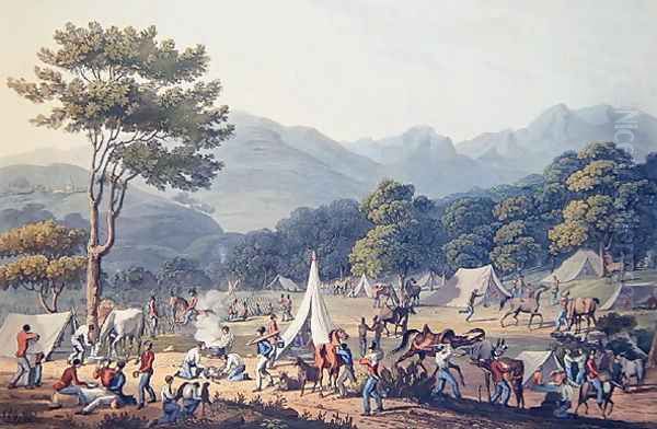 Troops Bivouacked near Villa Velha, engraved by C. Turner, 19th May 1811 Oil Painting by Thomas Staunton St. Clair