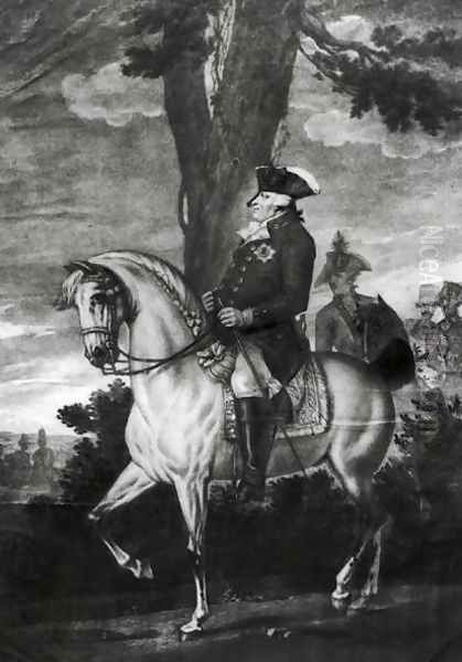 Equestrian Portrait of Frederick William II 1744-97 King of Prussia Oil Painting by Heinrich Sintzenich