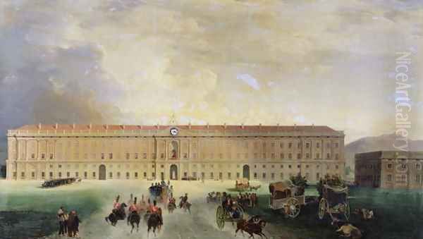 View of the Palazzo Reale, Caserta, 1833 Oil Painting by Gabriele Smargiassi