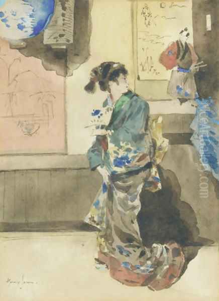 La Japonaise Oil Painting by Henry Somm