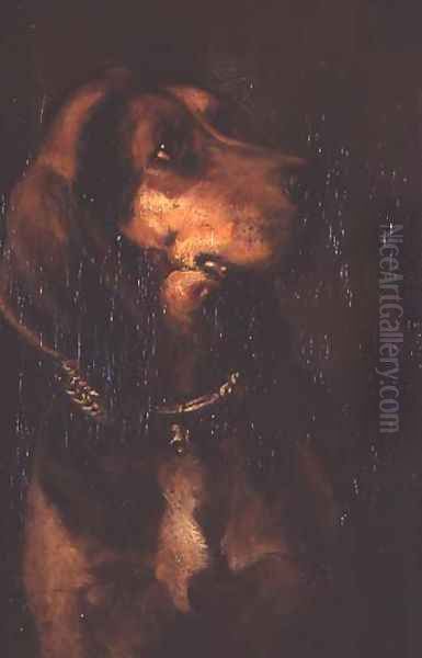 Dogs Head Oil Painting by William Simson