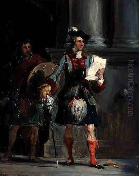 Prince Charlie at Holyrood, 1833 Oil Painting by William Simson