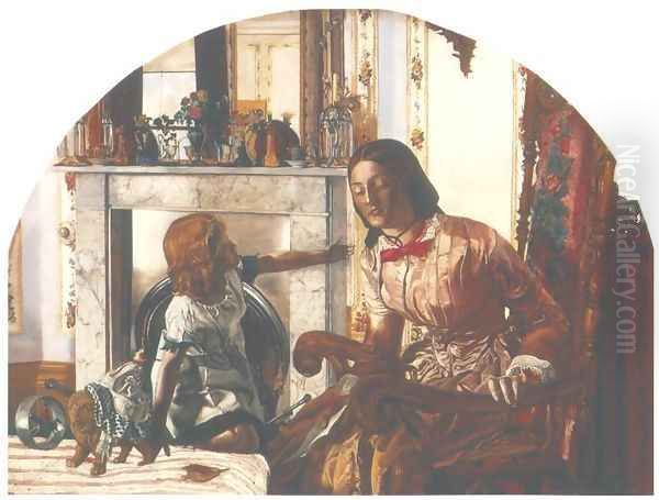 Mother and Child Oil Painting by Frederic George Stephens