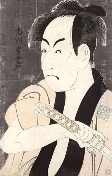 The actor Ichikawa Omezu in the role of the servant Yakko Ippei, 1794 Oil Painting by Toshusai Sharaku