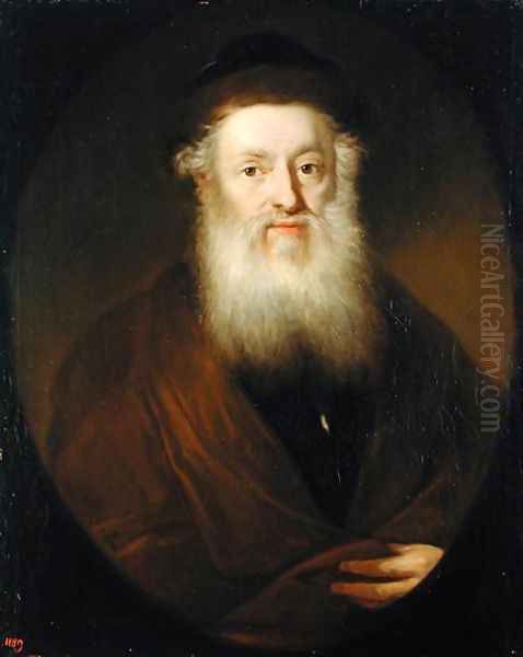 Portrait of a Rabbi, c.1709 Oil Painting by Andreas Scheits