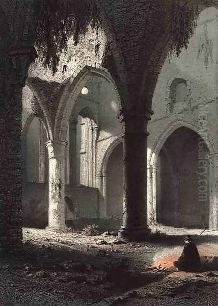 Ruins of the Abbey of Villers Oil Painting by Francois Stroobant