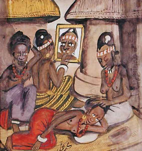 Mali Women, c.1929 Oil Painting by Kalifala Sidibe