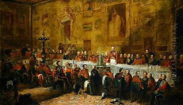 The Waterloo Banquet, 1836 Oil Painting by John William Salter