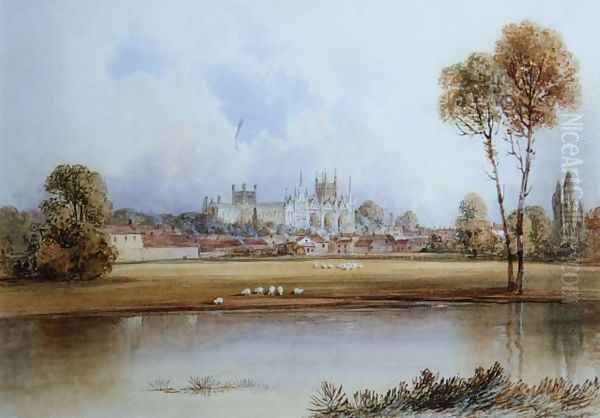 Peterborough Cathedral Oil Painting by Lewis Henry Shepherd