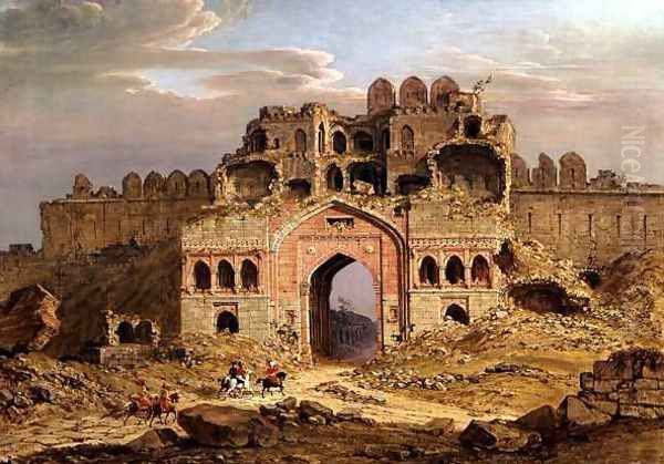 Inside the Main Entrance of the Purana Qila, Delhi, 1823 Oil Painting by Robert Smith