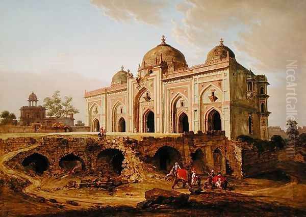 The Qal A-l-Kuhna Masjid, Purana Qila, Delhi, c.1823 Oil Painting by Robert Smith