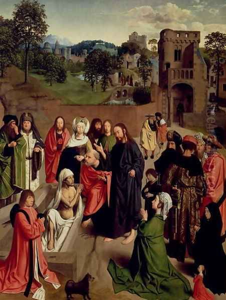 The Resurrection of Lazarus Oil Painting by Gerrit tot Sint Jans (de Saint-Jean)