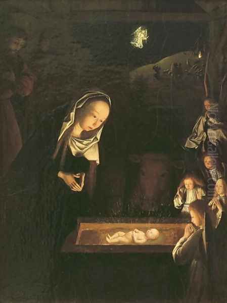 The Nativity at Night Oil Painting by Gerrit tot Sint Jans (de Saint-Jean)