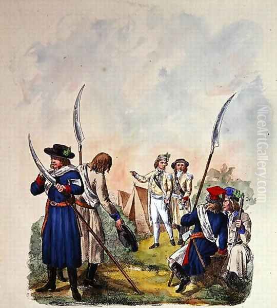 Costumes of the Polish Army after 1700 2 Oil Painting by Michal Stachowicz