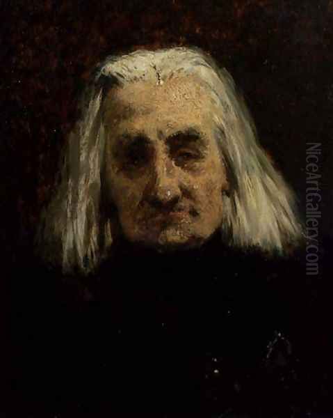 Portrait of Franz Liszt 1811-1886 Oil Painting by Carl Schlosser