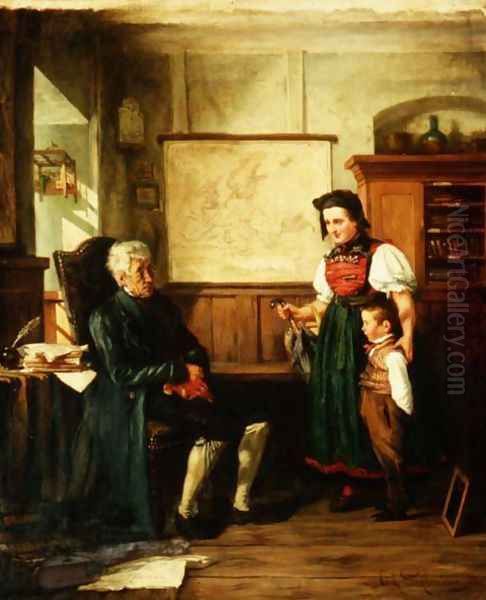 Entering the Practice, 1862 Oil Painting by Carl Schlosser