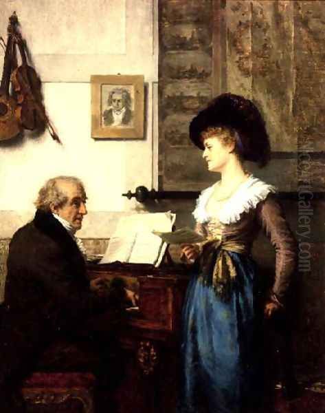 The Duet Oil Painting by Carl Schlosser