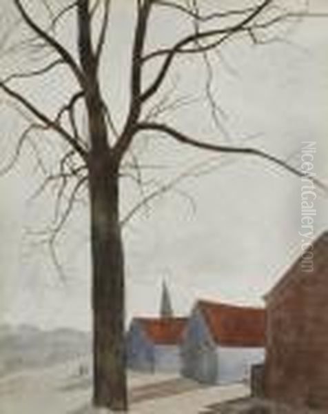 Tree Near A Village Oil Painting by Leon Spilliaert