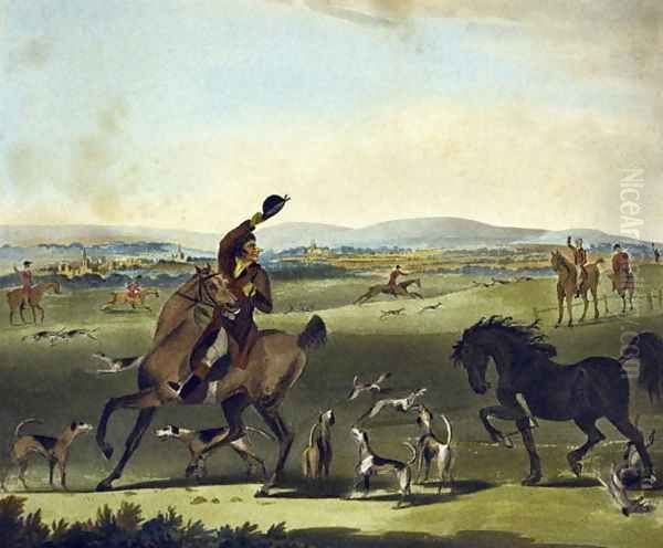 A Check, from The Pytchley Hunt, engraved by F. Jukes 1845-1879, 1790 Oil Painting by Charles Lorraine Smith