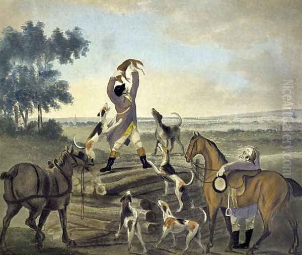 Who...op, Was Never So Carried, from The Pytchley Hunt, engraved by F. Dukes, 1745-1812, 1790 Oil Painting by Charles Lorraine Smith