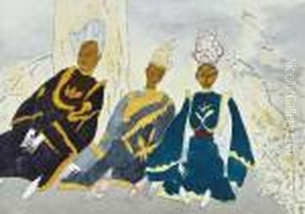 Trois Poupees Orientales Oil Painting by Leon Spilliaert