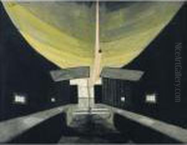 Le Dirigeable Dans Le Hangar Oil Painting by Leon Spilliaert